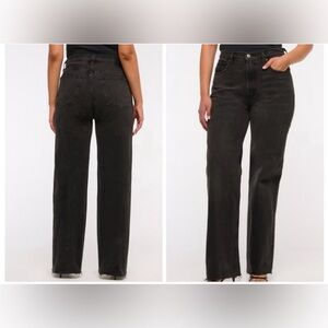 Abercrombie & Fitch Women's Dark Black Straight Leg Jeans curve love size 27/4